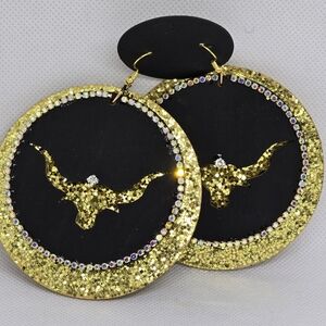 Gold and Black Bull Earrings